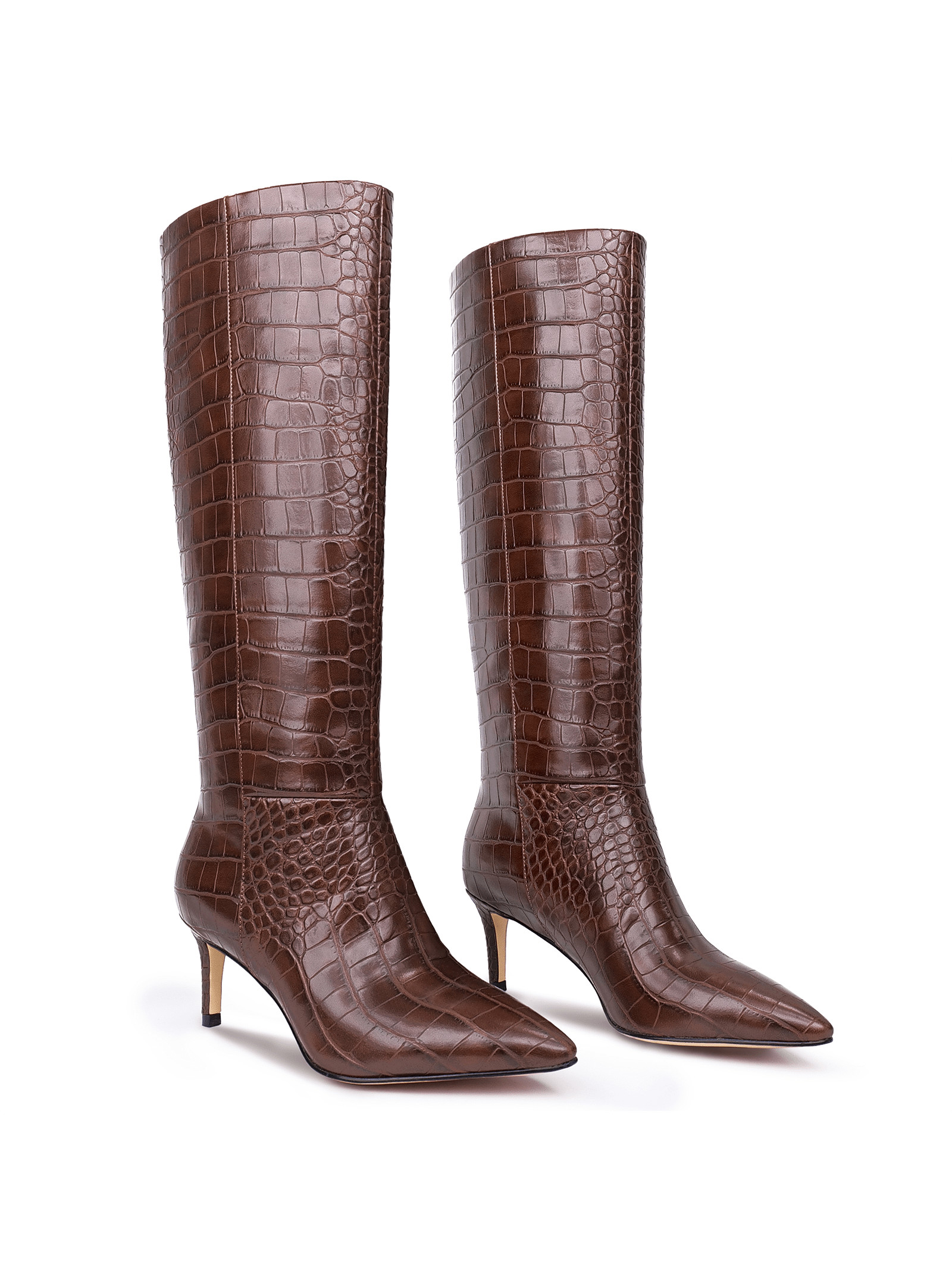 ISNOM Knee High Boots For Women, With Stiletto Heel And Pointed Toe Design, Classic And Sexy | SHEIN