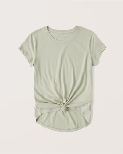 Women's Knotted Crew Tee | Women's Up To 50% Off Select Styles | Abercrombie.com | Abercrombie & Fitch (US)
