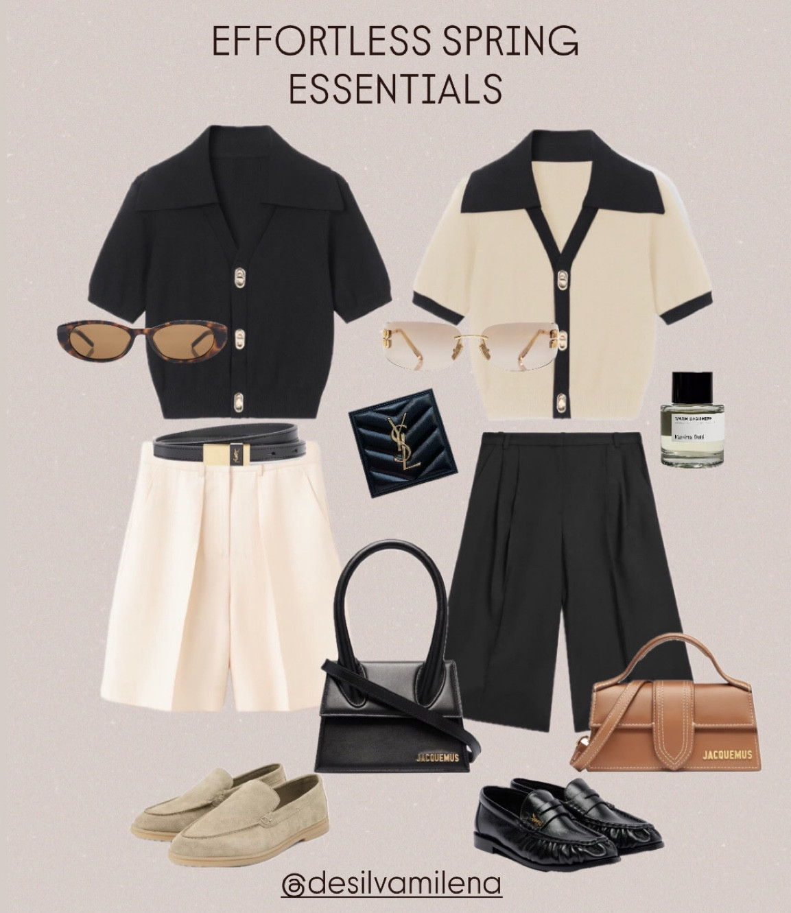 Minimal chic spring outfit idea . Old Money style🍦✨ 
My usual size is XS-S (34-36)  
Knit — S  
Bermuda shorts — S  
Everything fits true to size ✨

Use my code desilvamilena_10 for a sitewide discount on the knit 🤍

#LTKstyletip #LTKshoes #LTKspring 

#LTKootd #LTKTravel #LTKSeasonal