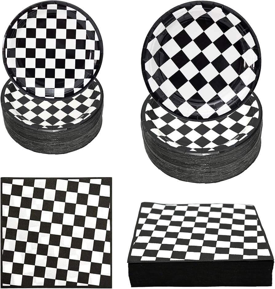 180Pcs Race Car Party Supplies Paper Plates and Napkins Serve 60 Disposable Tableware Set for Bir... | Amazon (US)