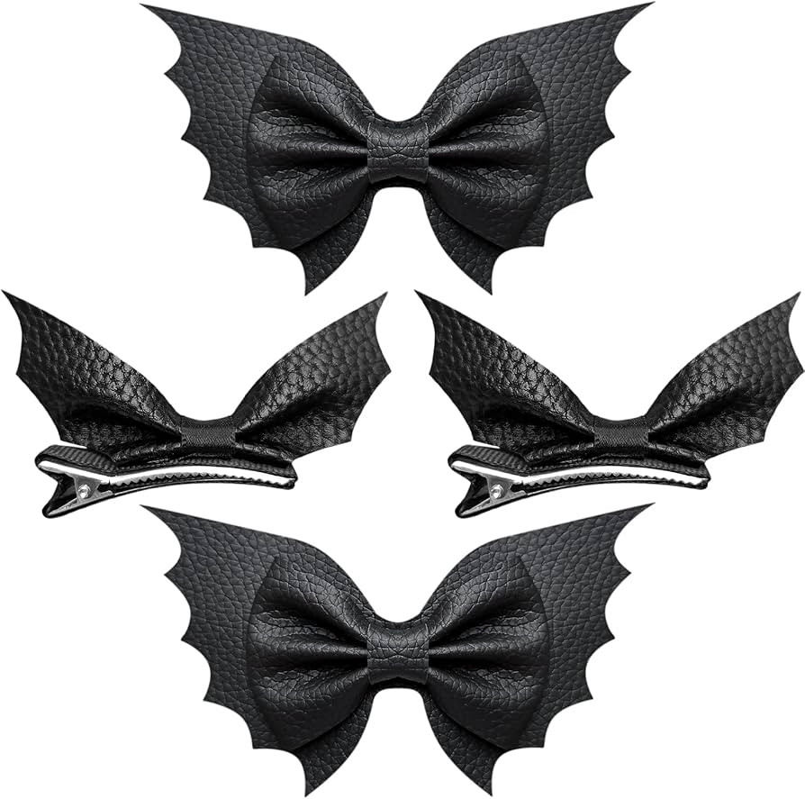 Halloween Bat Hair Bow Clips Cartoon Wing Decor Alligator Barrettes Black for Teen toddler Girls ... | Amazon (US)