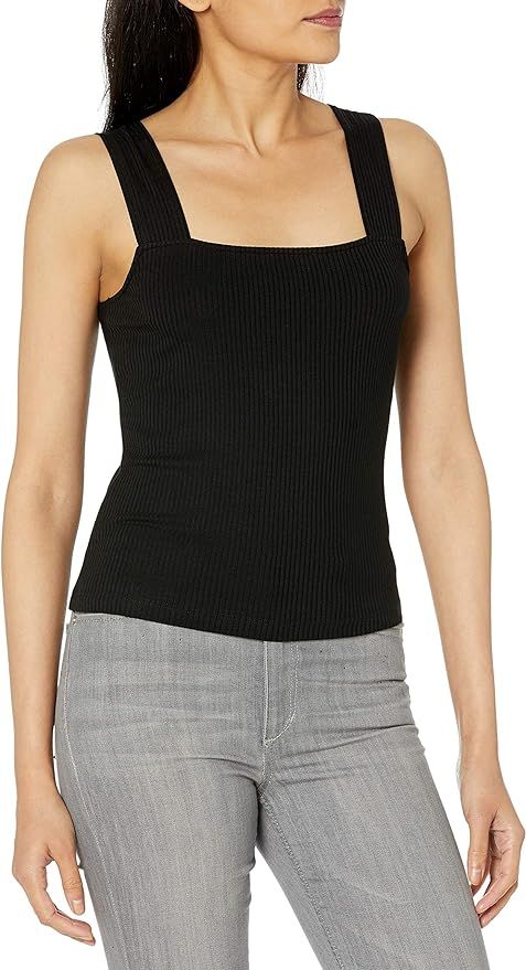 The Drop Women's Jody Square Neck Cropped Fitted Rib Knit Tank Top | Amazon (US)