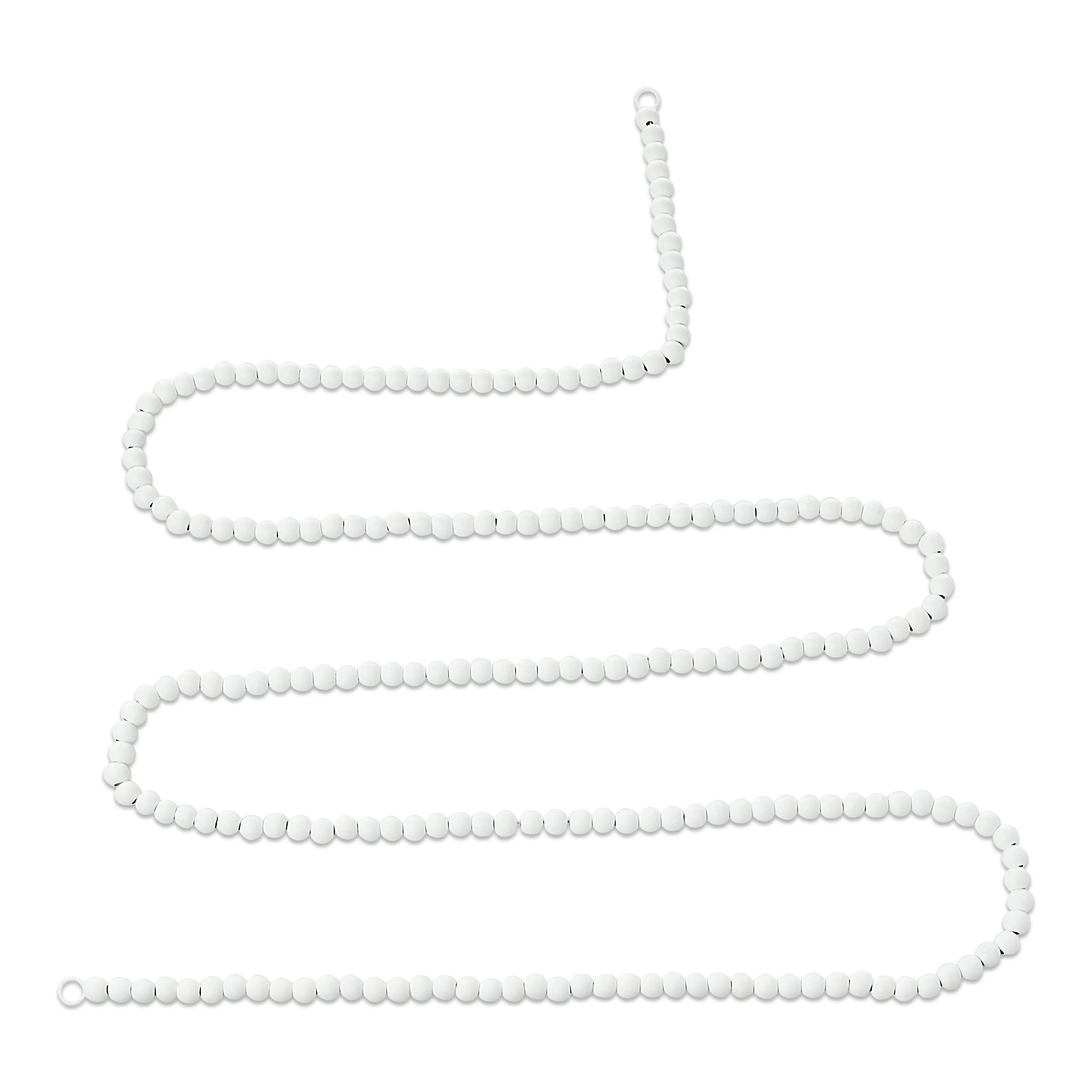 Round 14mm Wood Bead Christmas Garland, White, 9', by Holiday Time | Walmart (US)