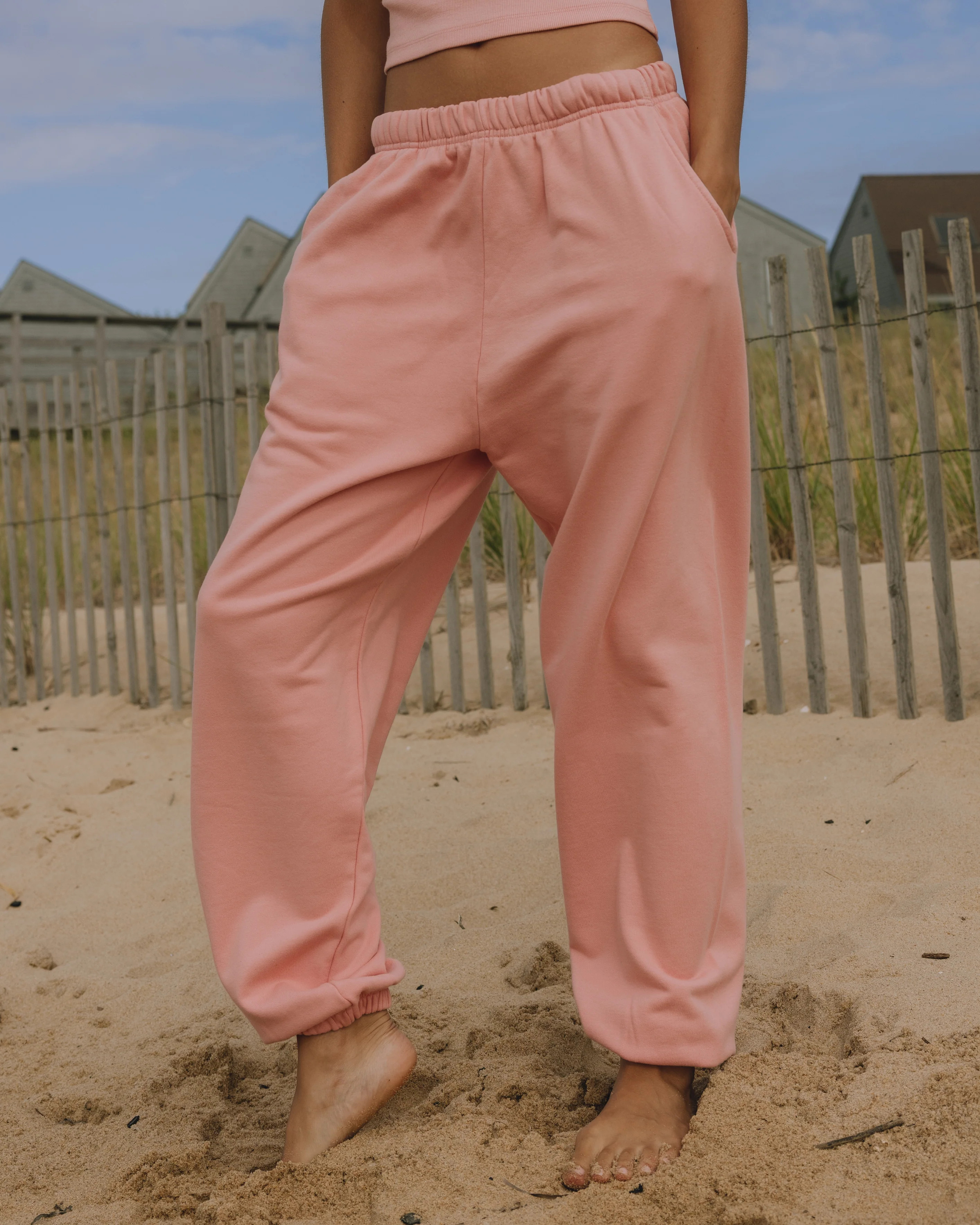 Unisex Joggers - Dusty Rose with Monochrome Patch | Daily Drills LLC