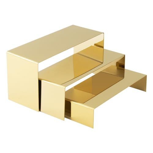 MCKECHSION Purse Display Stand Set of 3, Gold Stainless Steel Handbag Holders, Heavy Duty Metal Riser Stands for Wallets, Bags, Shoes, Perfume, Jewelry – Boutique & Retail Countertop Display | Amazon (US)