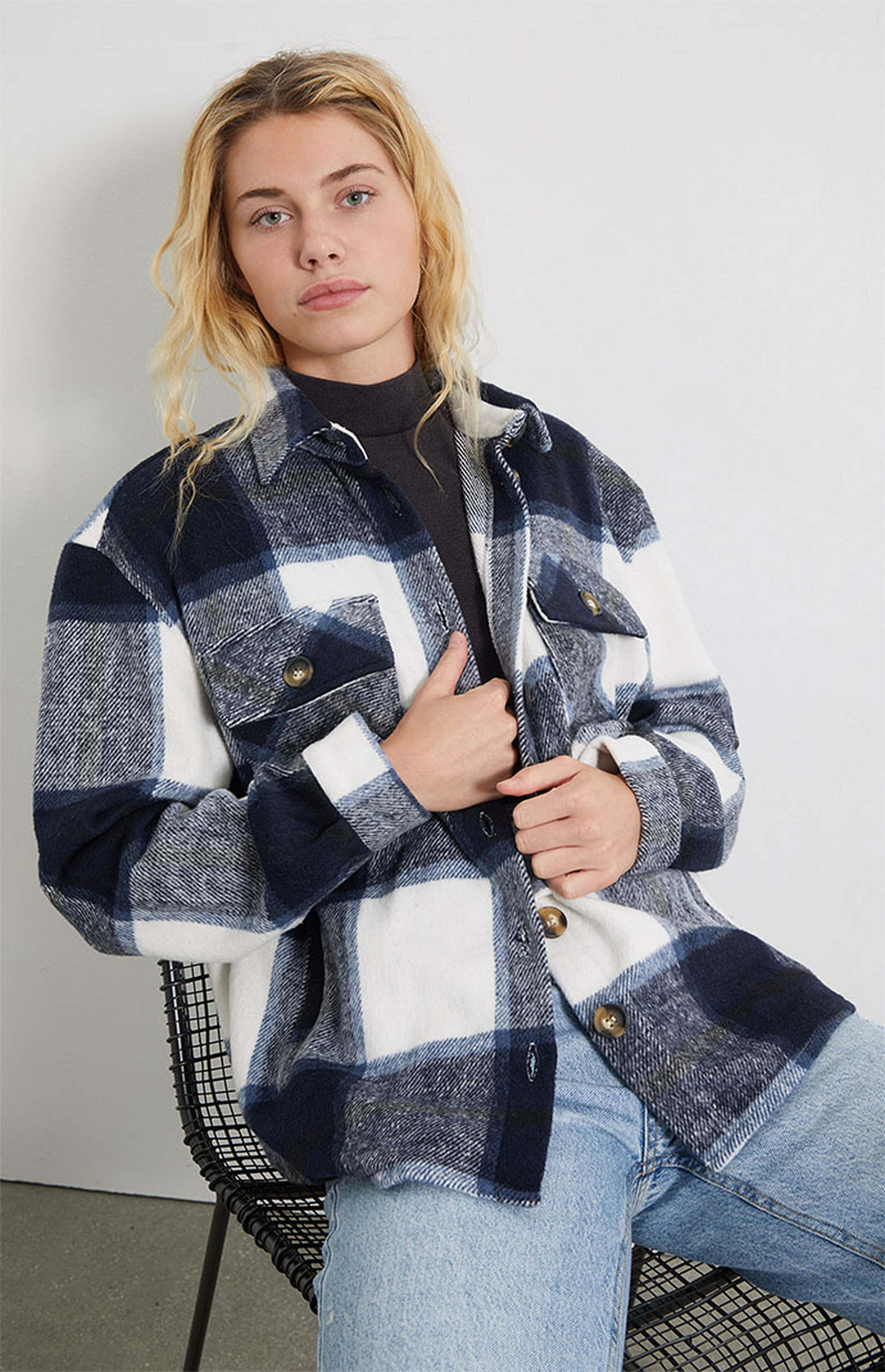 LA Hearts Plaid Shacket | PacSun