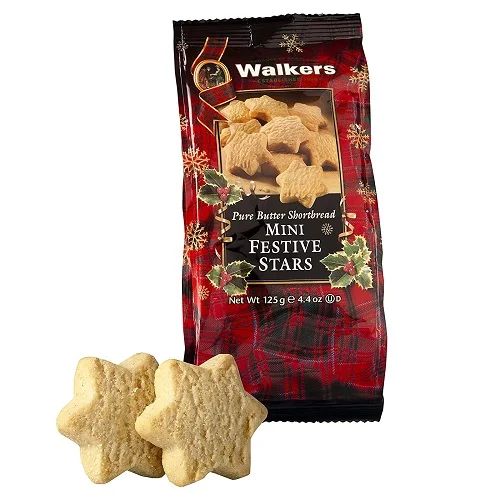 Walkers Assorted Mini Festive Stars Shortbread Cookies, 4.4 OZ | Walmart (US)