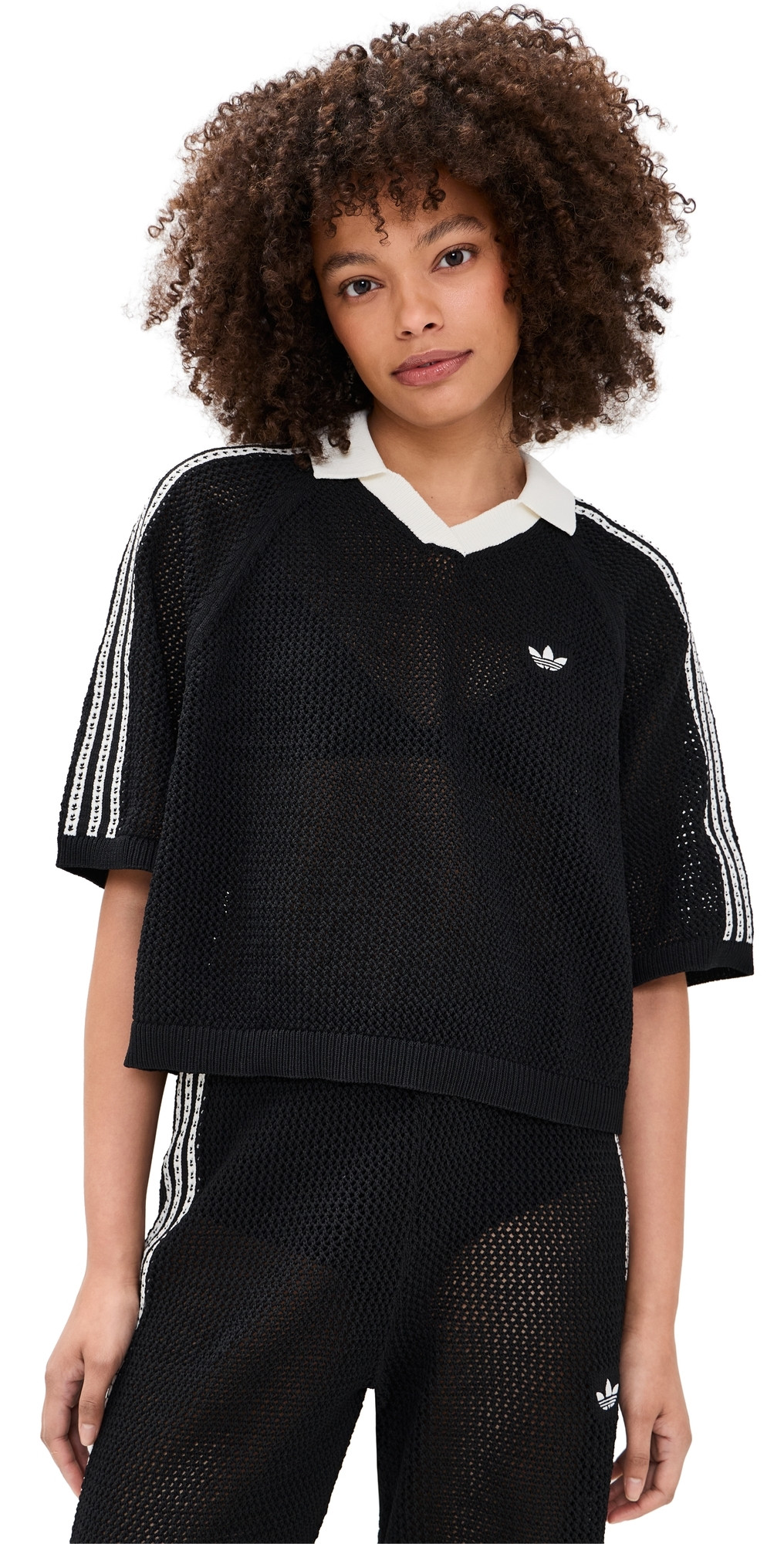 adidas Crochet Polo Black L | Shopbop