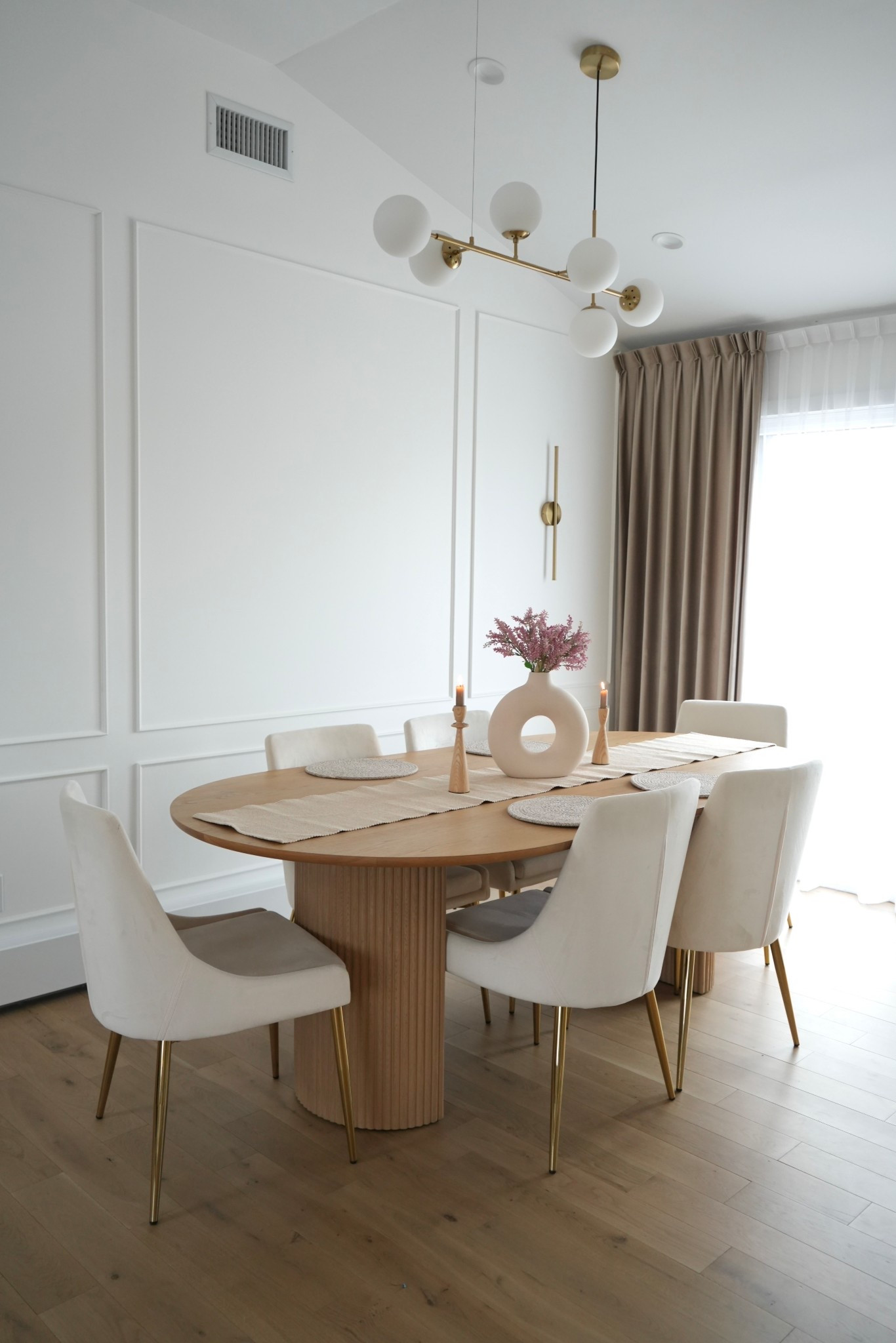 Dining room idea ✨ loving this oval dining table with fluted legs! I paired it with velvet chairs ( very affordable from Amazon ) for a nice modern vibe 🙌🏼

#LTKHome #LTKstorytime #LTKSaleAlert