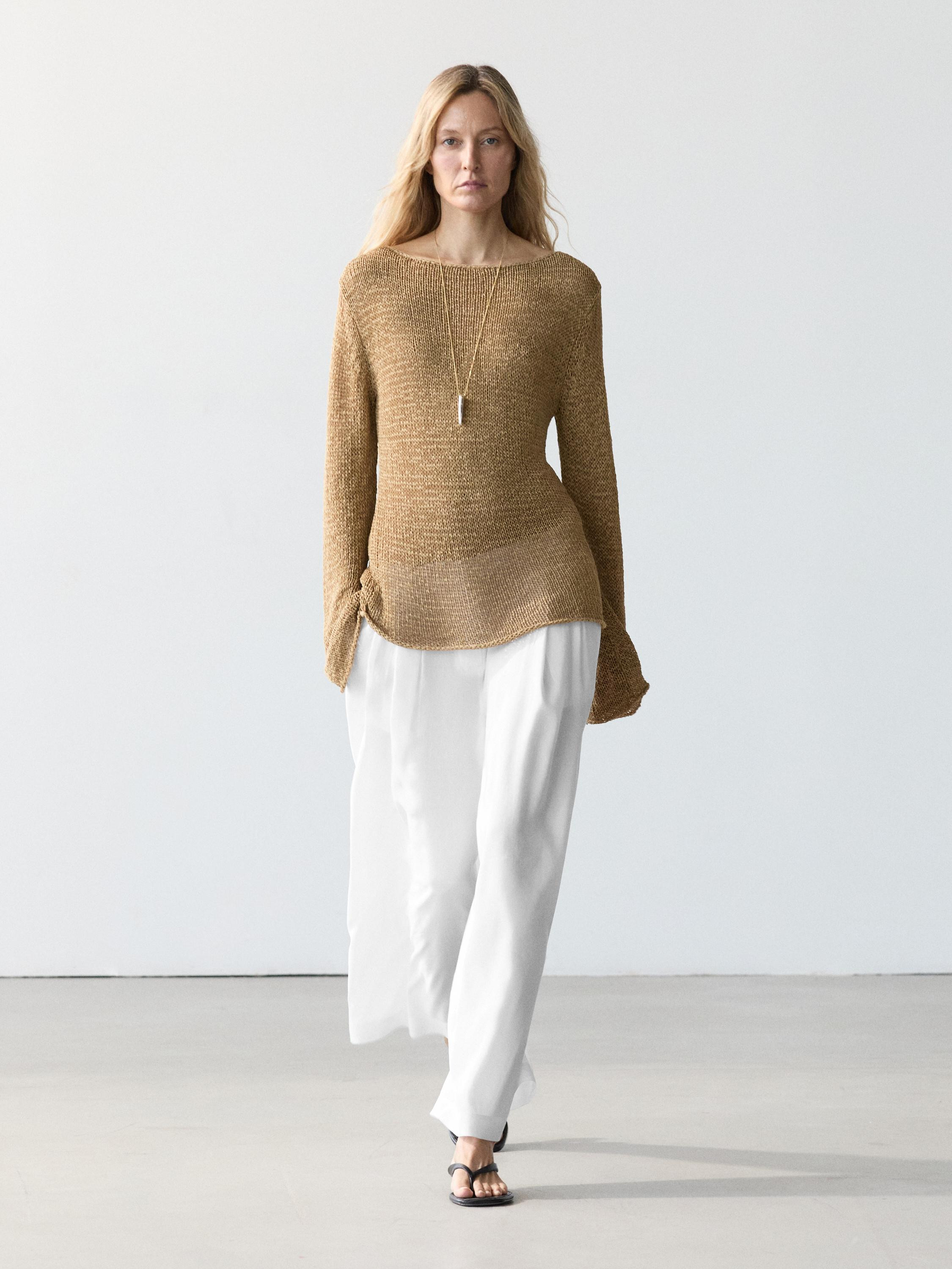 Flie\u00dfende Hose aus Leinenmischgewebe | Massimo Dutti DE