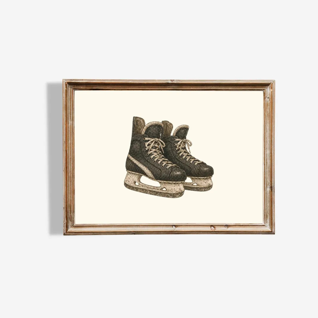 Vintage Hockey Skates Wall Art, Hockey Nursery Decor, Sports Kids Room Print, Boys Hockey Decor, ... | Etsy (CAD)