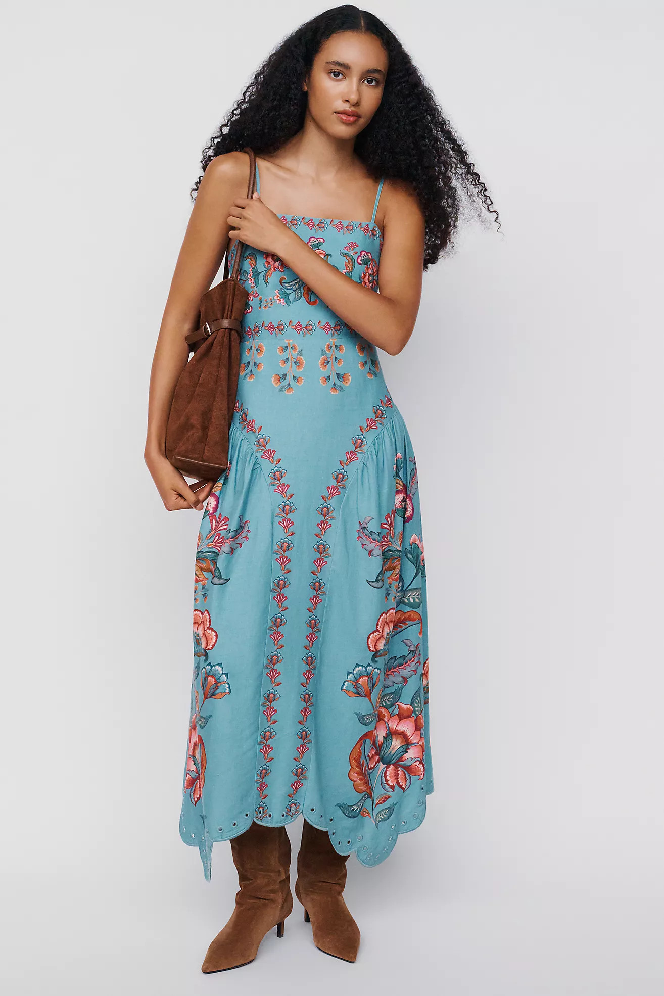 Farm Rio x Anthropologie Basque-Waist Midi Dress | Anthropologie (US)