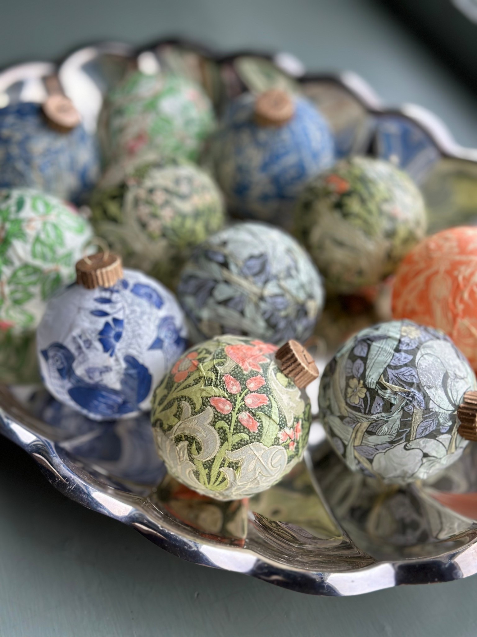 I made decoupage ornaments for my kids tree using William Morris and chinoiserie napkins!  

#LTKHoliday #LTKSeasonal #LTKHome