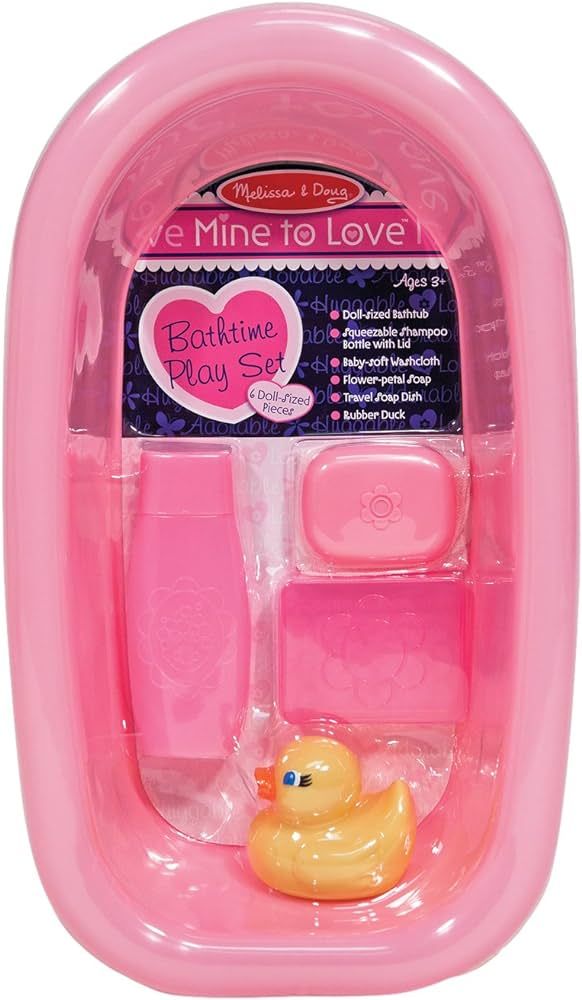Melissa & Doug Mine to Love Baby Doll Bathtub and Accessories Set (6 pcs) | Amazon (US)