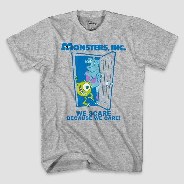 Men's Disney Monsters Short Sleeve Graphic T-Shirt - Heather Gray | Target