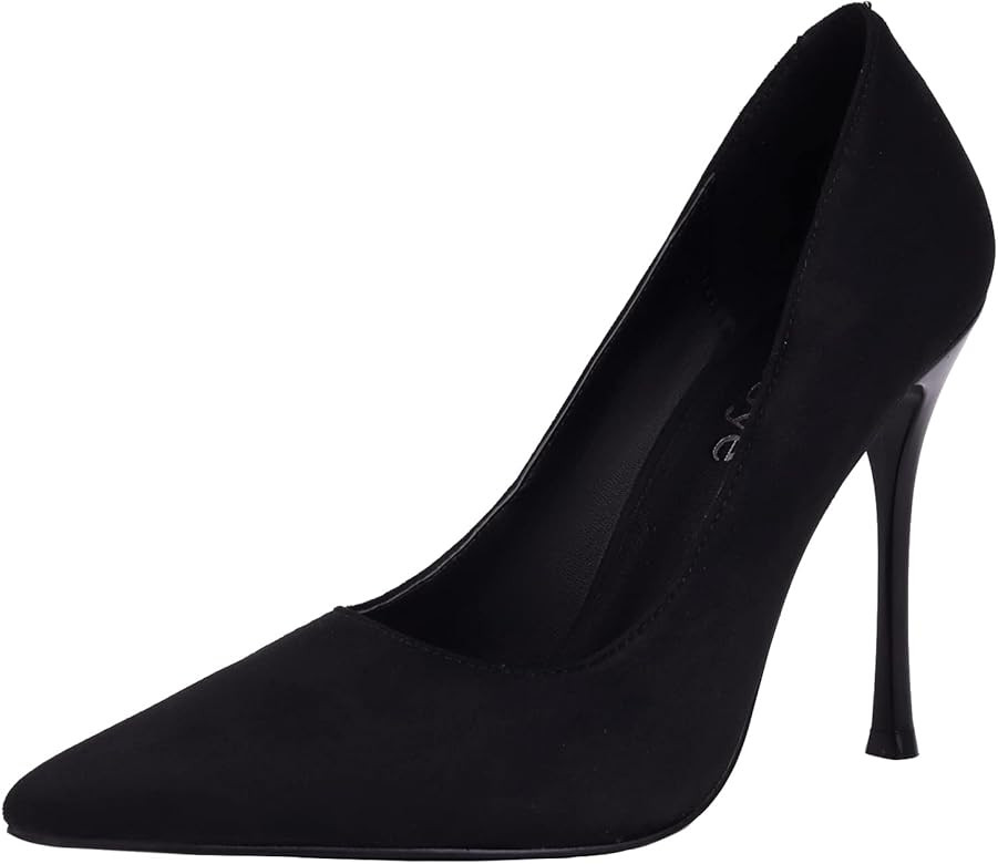 Reitoye Women's Stiletto High Heel Pumps Closed Pointy Toe Fancy Heel Classic Party Wedding Dress... | Amazon (US)