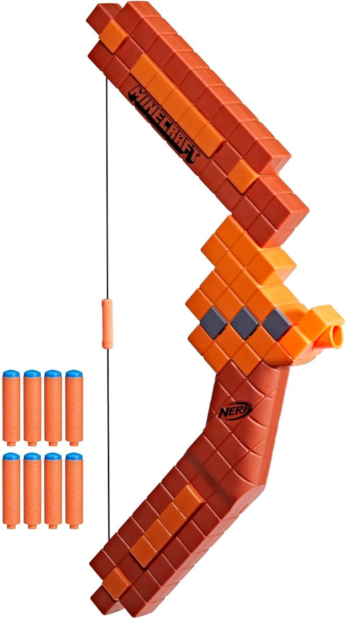 Nerf Minecraft Bow Dart Blaster, Pull-Back String Priming, 8 Nerf N1 Compatible Only with N1 Dart... | Amazon (US)