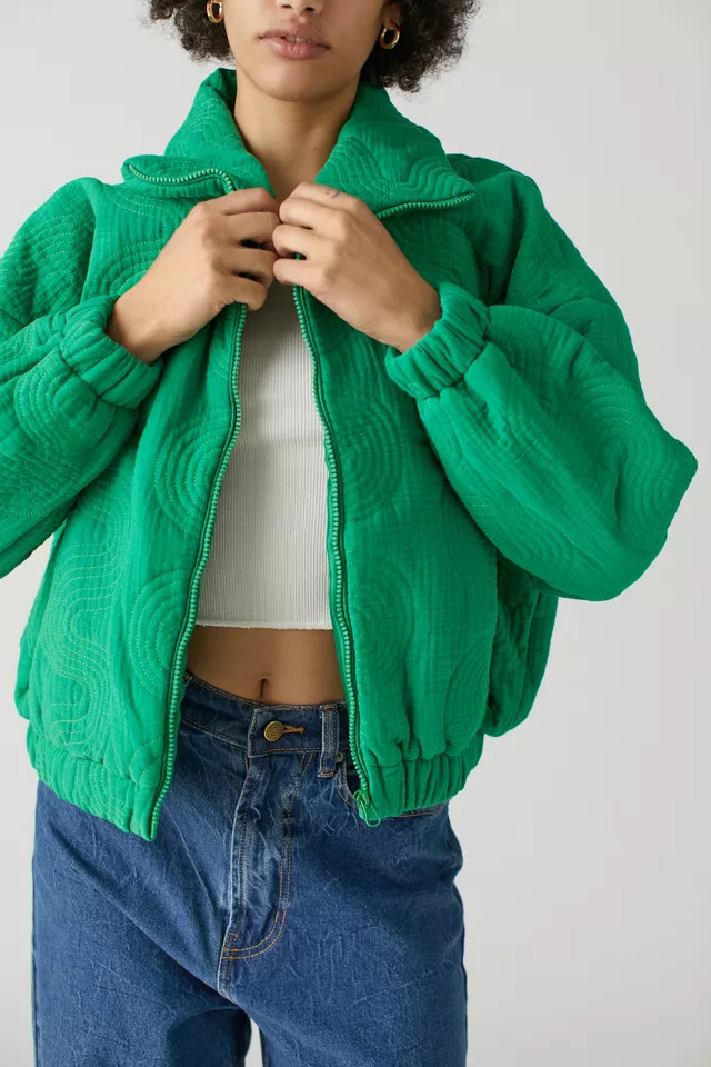 UO Olivia Quilted Bomber Jacket | Urban Outfitters (US and RoW)