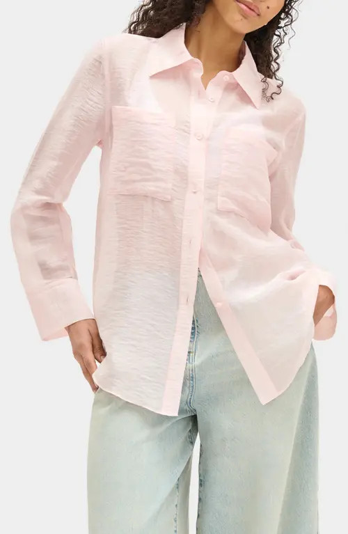 ALIGNE Cher Crinkle Shirt in Pink at Nordstrom, Size 4 | Nordstrom