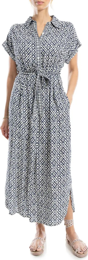 MAX STUDIO Short Sleeve Tie Waist Shirtdress | Nordstromrack | Nordstrom Rack