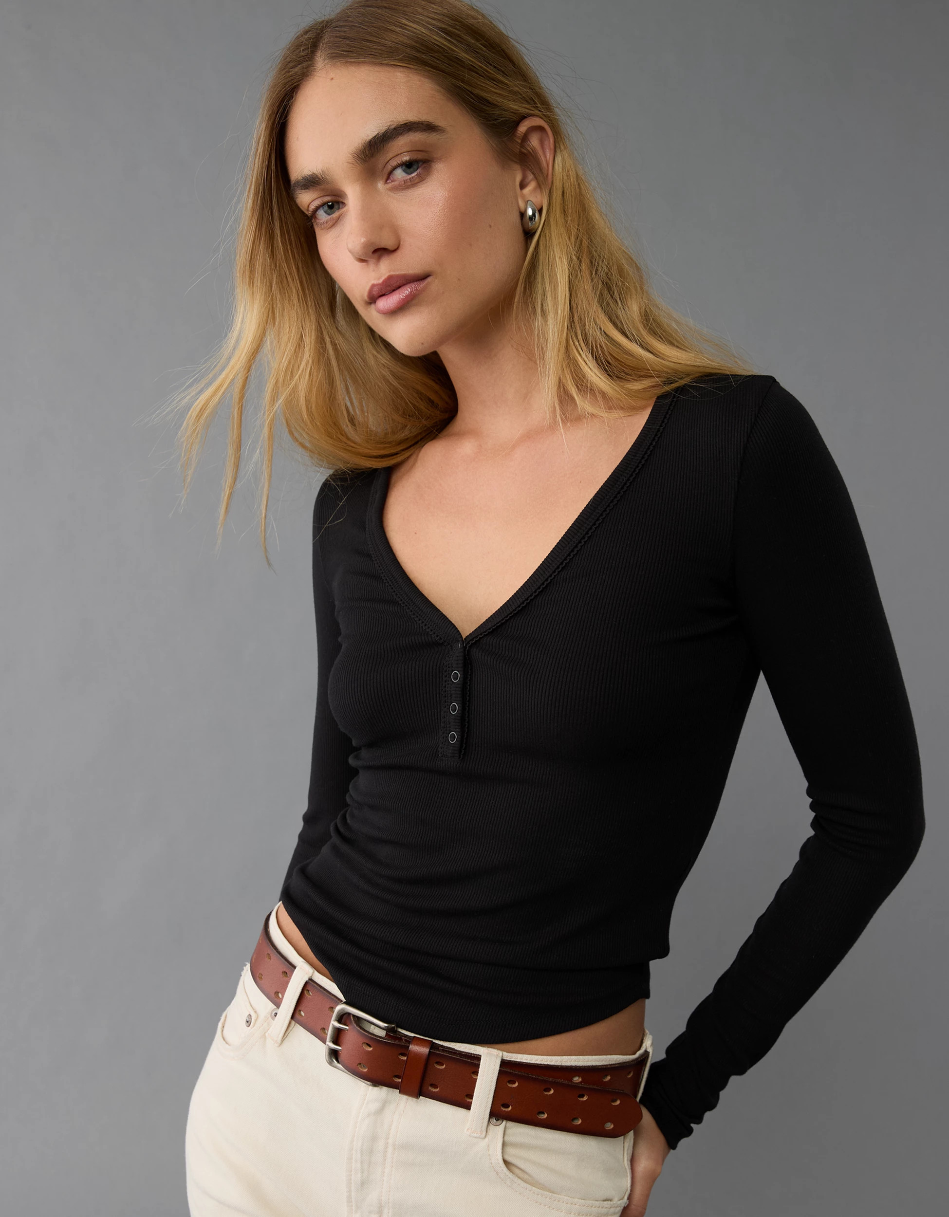 AE Long-Sleeve Henley T-Shirt | American Eagle Outfitters (US & CA)