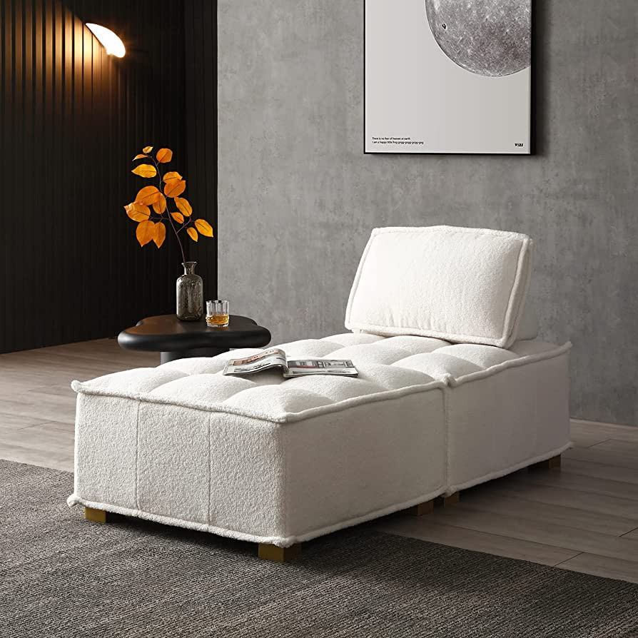 KIVENJAJA Convertible Ottoman Bed Sleeper, Teddy Fabric Tufted 2 Seater Floor Loveseat Sofa Chair... | Amazon (US)