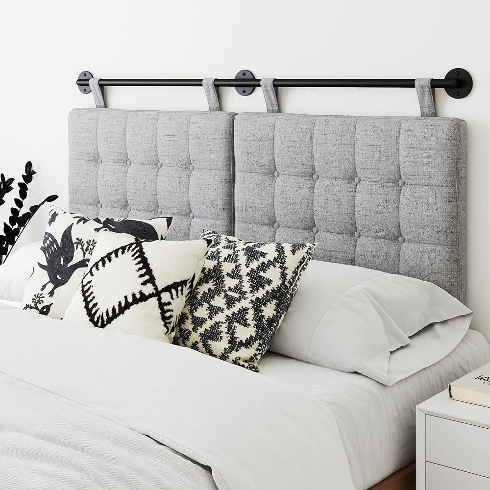 Nathan James Harlow Wall Mount Headboard, Queen, Grey/Black | Amazon (CA)