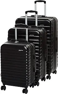 Amazon Basics 3-Piece Set Hardside Spinner, Black | Amazon (US)