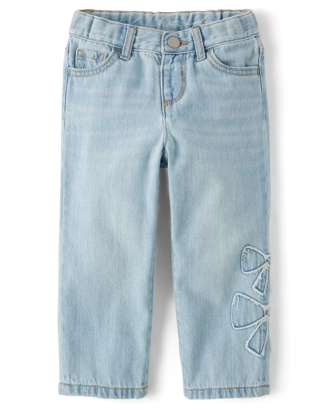Toddler Girls Applique Bow Slouchy Jeans - blue | The Children's Place