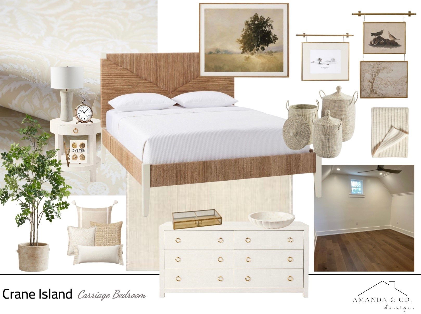 This bedroom went from empty to effortlessly coastal.

Soft neutrals, layered textures, and warm natural finishes create a bedroom that feels calm, elevated, and timeless. The woven bed, light wood tones, cozy textiles, and subtle coastal art all work together to bring in that relaxed, resort-at-home vibe without feeling themed. It’s proof that when your palette stays cohesive and your details are intentional, the room instantly feels finished, peaceful, and pulled together. This is the kind of bedroom you walk into and immediately exhale.

When a room feels overwhelming or empty, layering organic materials and soft tones is the fastest way to bring balance and intention back in. This look works beautifully for primary bedrooms, guest rooms, or Airbnb spaces where you want relaxed elegance without trying too hard. Every piece here adds warmth, texture, and a designer-done feel that never goes out of style.

#CoastalBedroom #NeutralHome 

#LTKHome #LTKHome