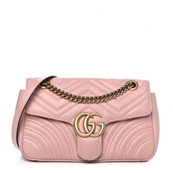 GUCCI Calfskin Matelasse Small GG Marmont Shoulder Bag Perfect Pink | Fashionphile