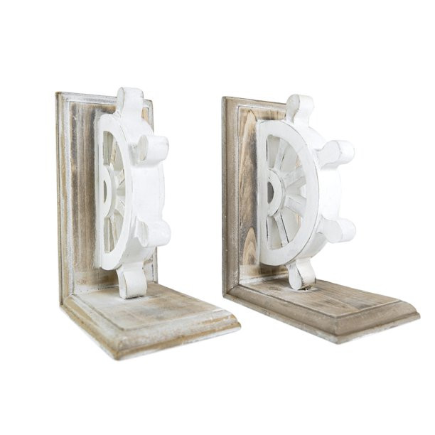 American Art Decor 5.8" White MDF,Wood Decorative Bookends - Walmart.com | Walmart (US)