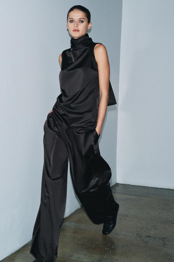 ZW COLLECTION SATIN SLEEVELESS TOP | Zara UK