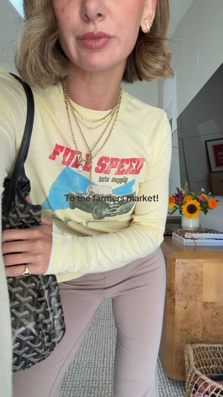Farmers market! Small tee xs bottoms. This color bottoms are sold out so linked exact in black and another similar pair!

#LTKdayinmylife #LTKgrwm #LTKootd