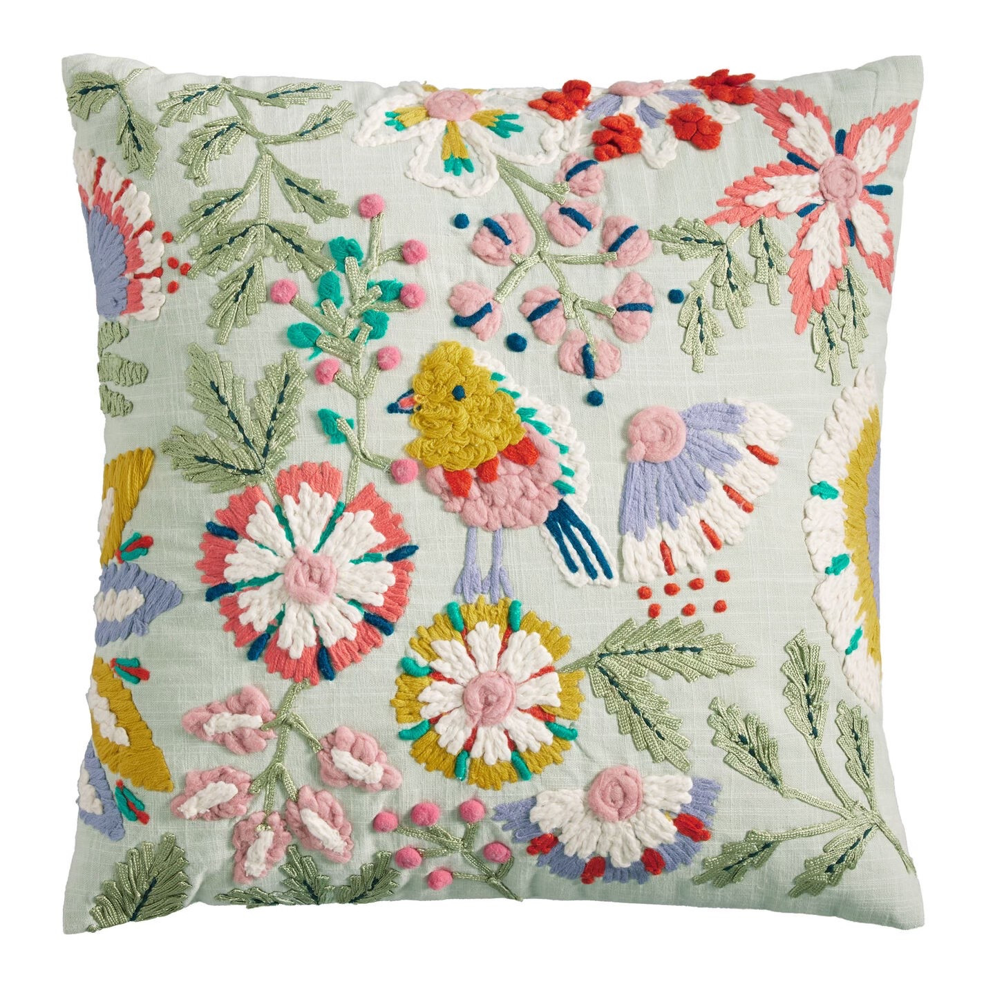 This colorful embroidered bird throw pillow is ready for patio season. 

#LTKFindsUnder50 #LTKHome