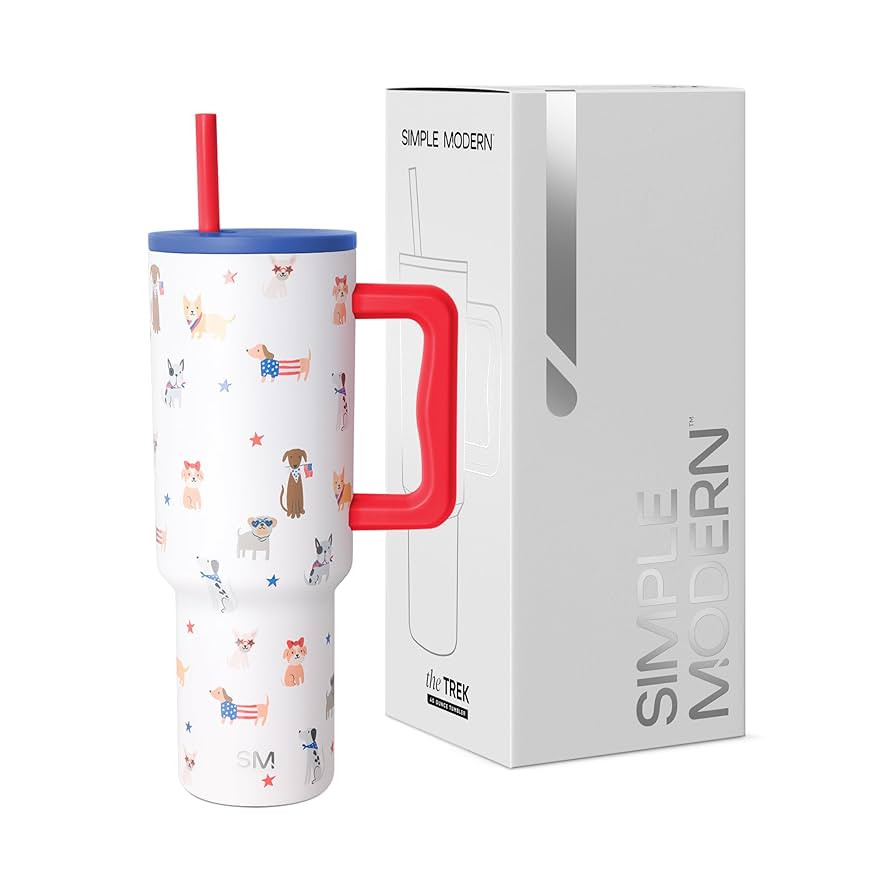 Simple Modern 4th of July 40 oz Trek Tumbler with Handle and Straw Lid | Cup Holder Friendly Insu... | Amazon (US)