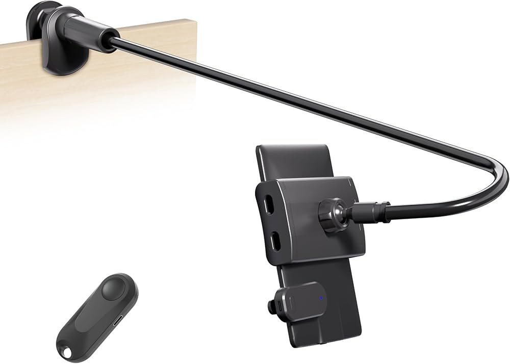 Gooseneck Tablet Holder for Kindle Reading in Bed with Page Turner Remote, Hands Free Desk Bedsid... | Amazon (US)