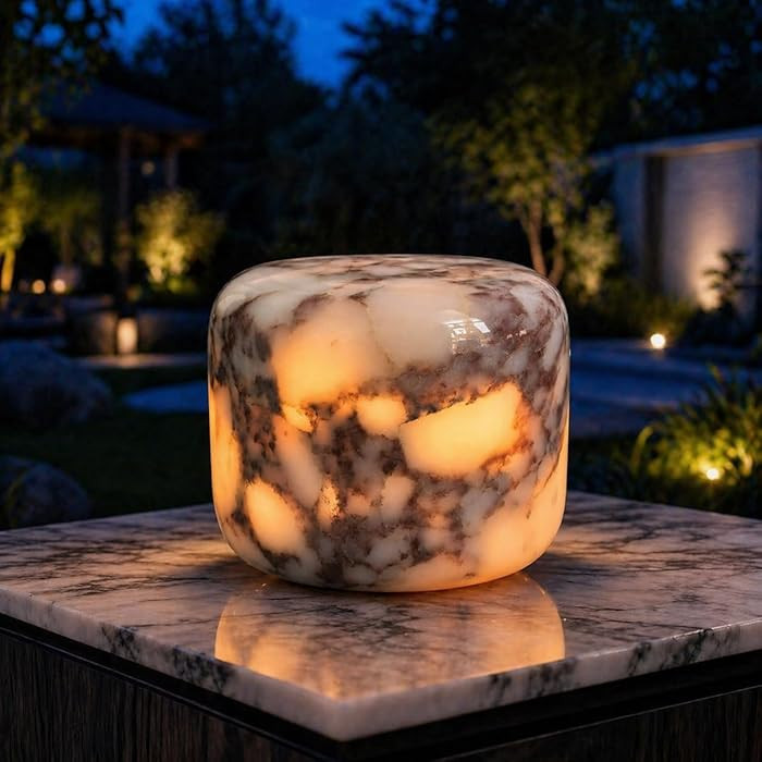 100% Marble Touch Pat Lamp, Unique Natural Stone Small Night Table Lamp, Type-C Rechargeable 3-Wa... | Amazon (US)