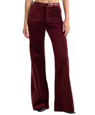 Good American Women's Good Waist High-Waisted Wide-Leg Velvet Palazzo Jeans - Berry Noir | Macy's