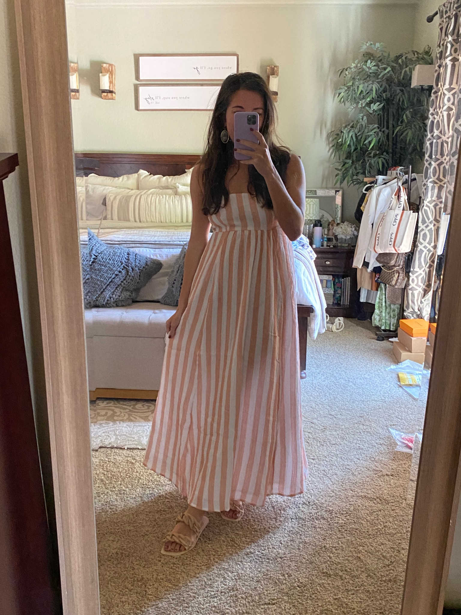 Striped maxi babydoll dress on clearance, and Steve Madden sandals for vacation or beach wedding 

#LTKSeasonal #LTKtravel #LTKunder50