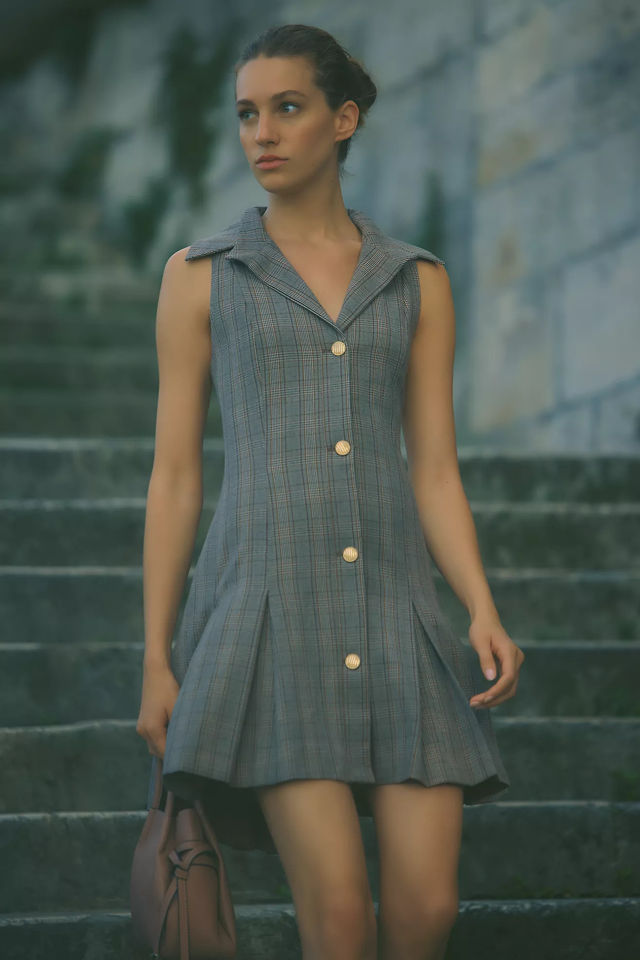 Maeve Button-Front Mini Dress | Anthropologie (US)