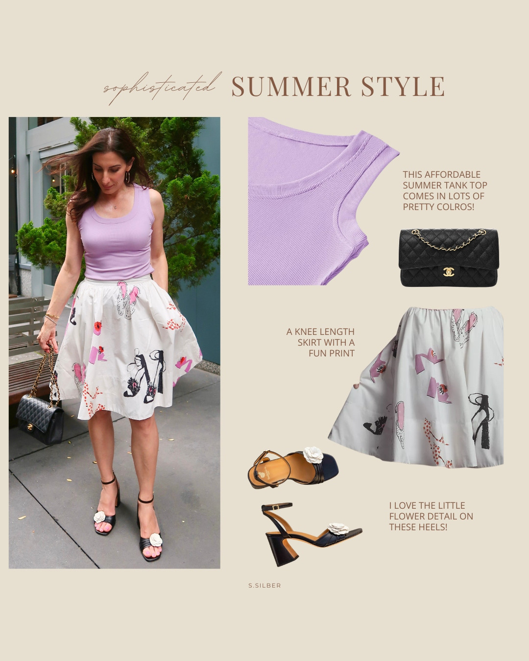 Summer style in NYC! Whimsical prints, pretty colors, and unexpected details.

*heels are from Bobbies but linked something similar below*

Anthropologie skirt, Amazon tank top, trappy heels, Bobbies lily heels, Chanel, high low mix, Stefana Silber 

 

#LTKSeasonal #LTKFindsUnder50 #LTKOver40