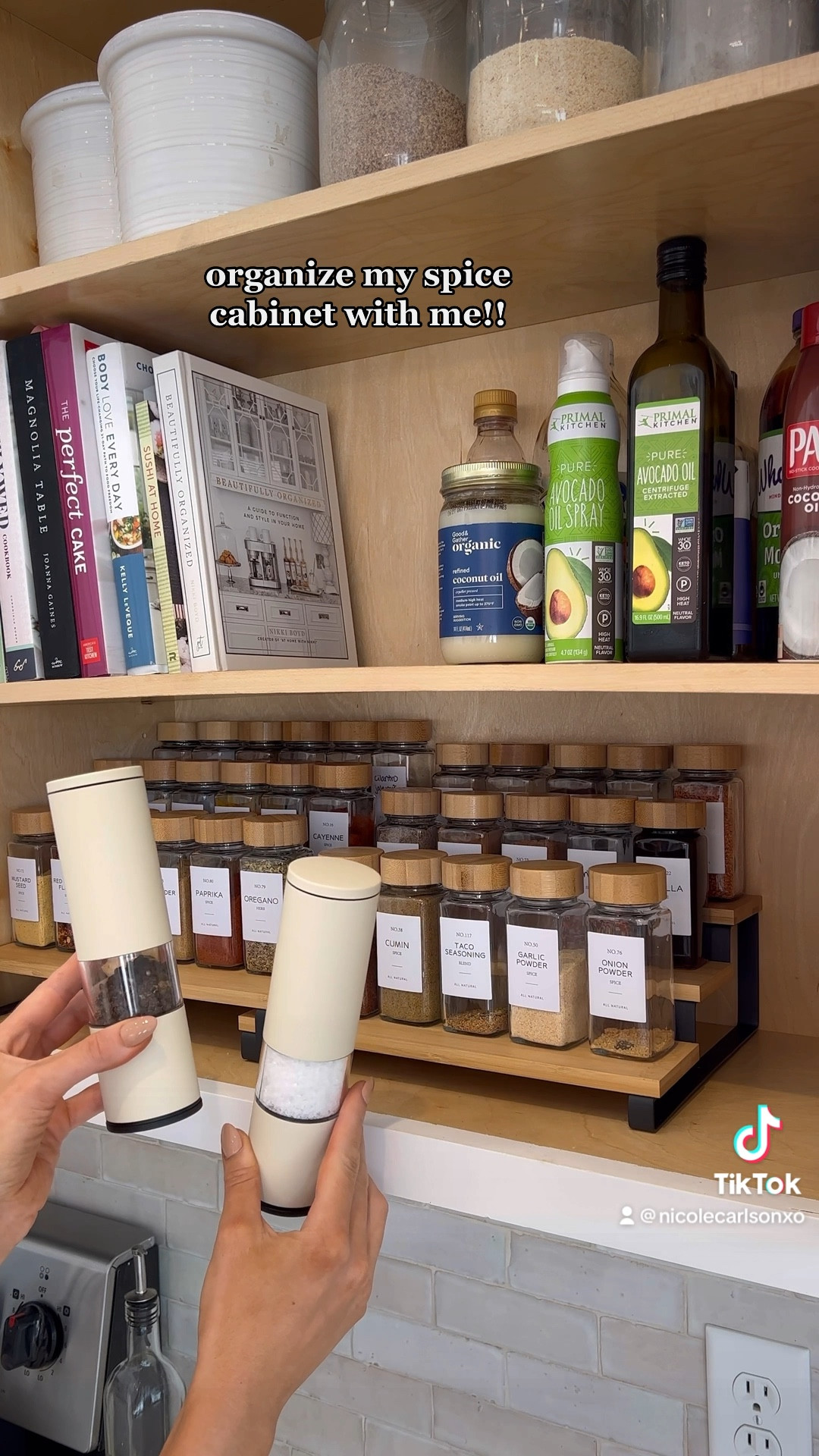 wanted to revamp our spice cabinet and found jars & minimal cute labels from amazon as well as these cute cream salt & pepper shakers + stands for the spices! 🙌🏽🤍 

#LTKunder50 #LTKhome