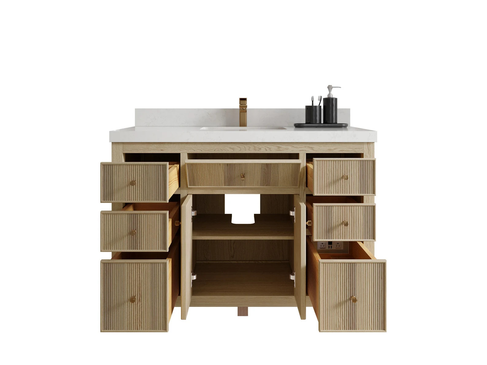 Sonoma White Oak 48 in. W x 22 in. D Single Sink Bathroom Vanity with Quartz or Marble Countertop... | Etsy (Global)