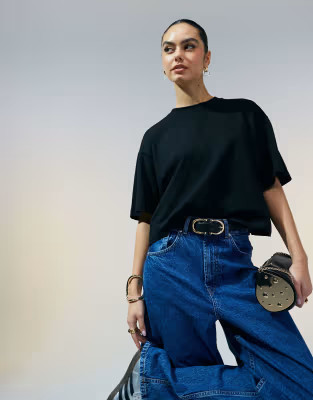 ASOS DESIGN boxy cropped t-shirt in black | ASOS (Global)