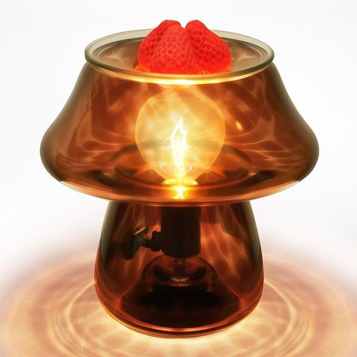 Mushroom Desk Lamp - Small Vintage Table Lamp for Bedroom, Office, Bedside, Nightstand | Transluc... | Amazon (US)