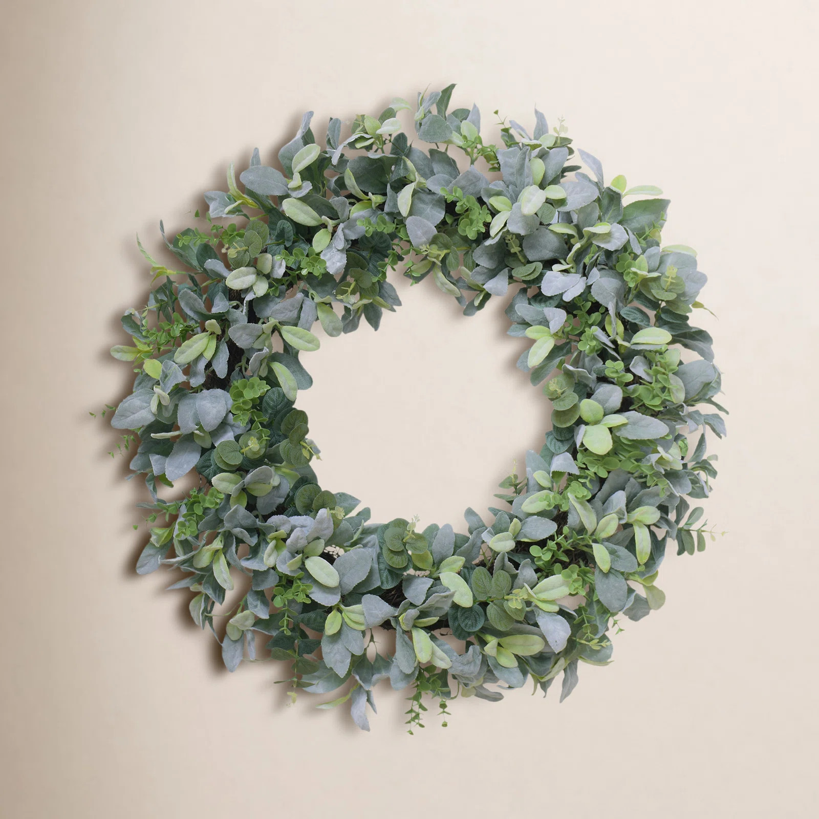 28" Artificial Lambs Ear Wreath | Birch Lane