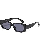 YUELUQU Rectangle Sunglasses for Women MenTrendy RetroSquare Sunglasses Eyewear | Amazon (UK)