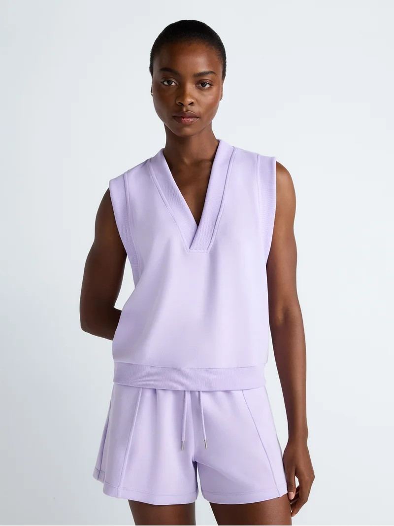 Scoop Women's Scubaknit Sleeveless Deep V-Neck Top, Sizes XS-XXL | Walmart (US)