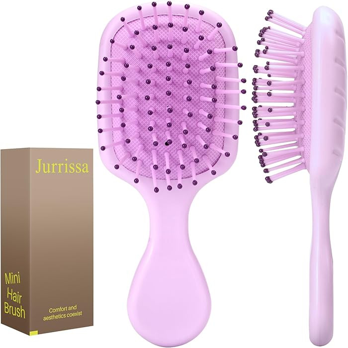 Mini Hair Bursh for Women and Girls, Protable Travel Size Hair Brush for Pockets Purses, Mini Det... | Amazon (US)